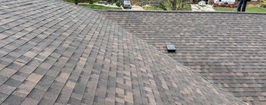 Finished architectural shingle roof on a Dayton-area ranch home