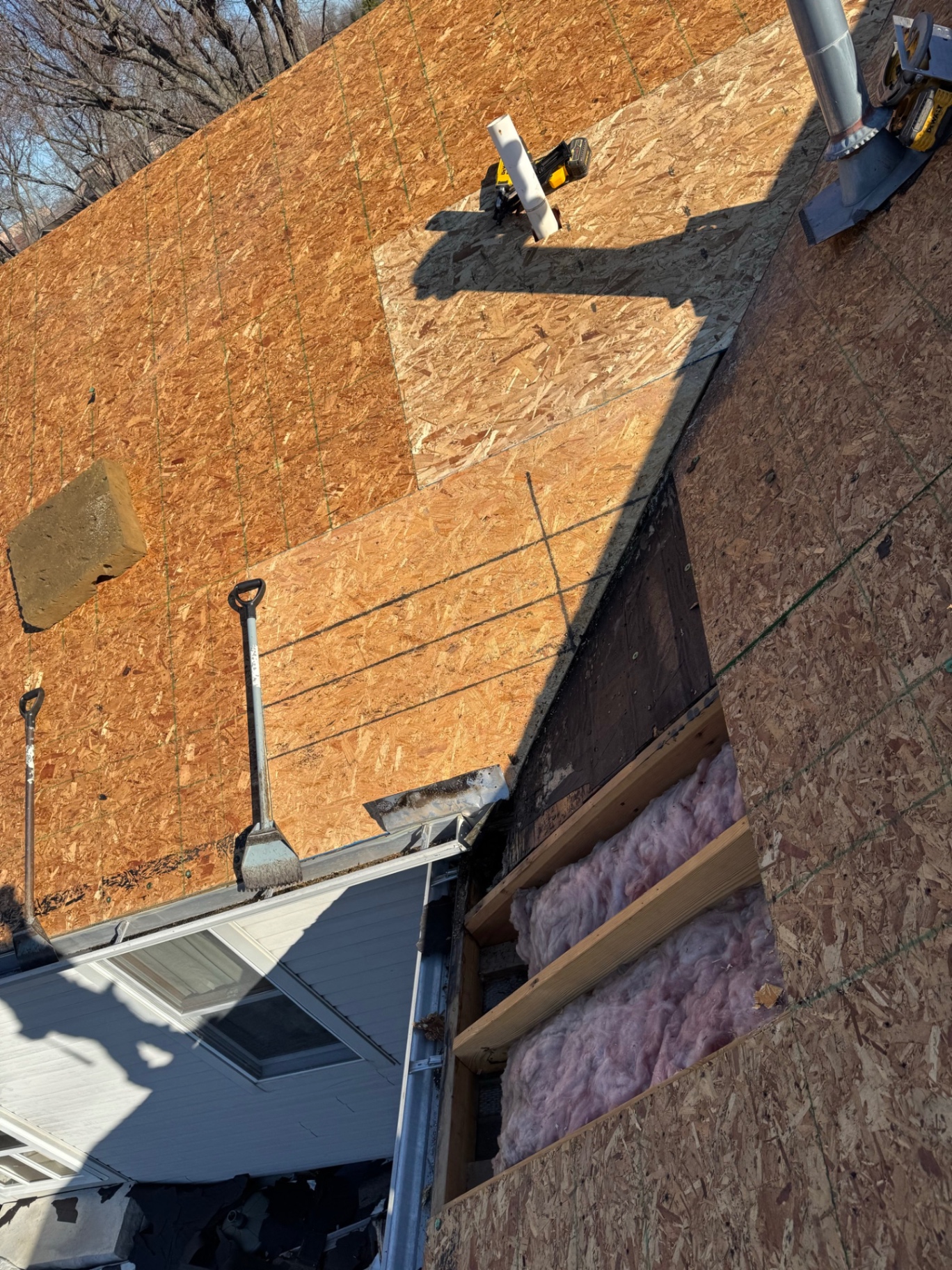 Deck inspection — Roof stripped to decking